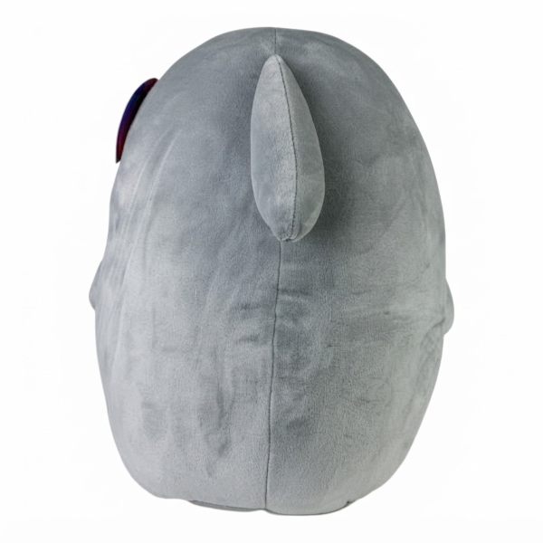 Back view of the Kobioto Shark Supersoft Plush showing its fin and plush fabric
